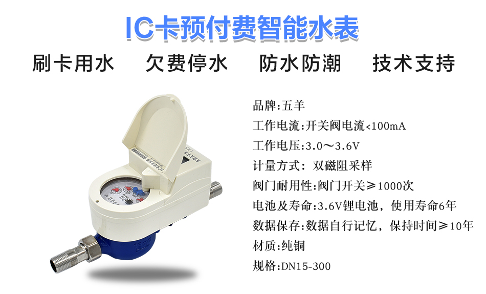 IC卡預付費智能水表